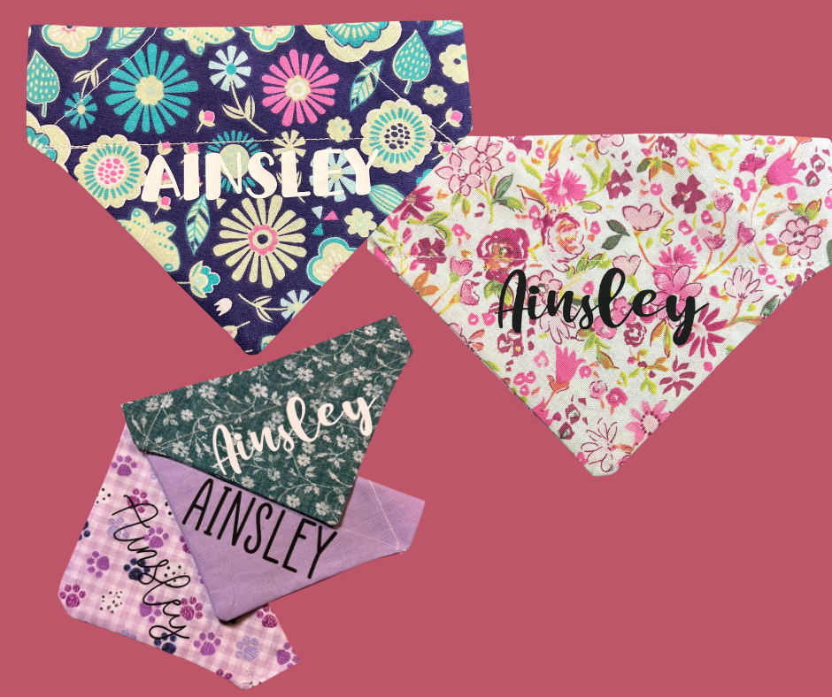 Collar Slide Bandanna | Floral Collection | Flannel Fabric